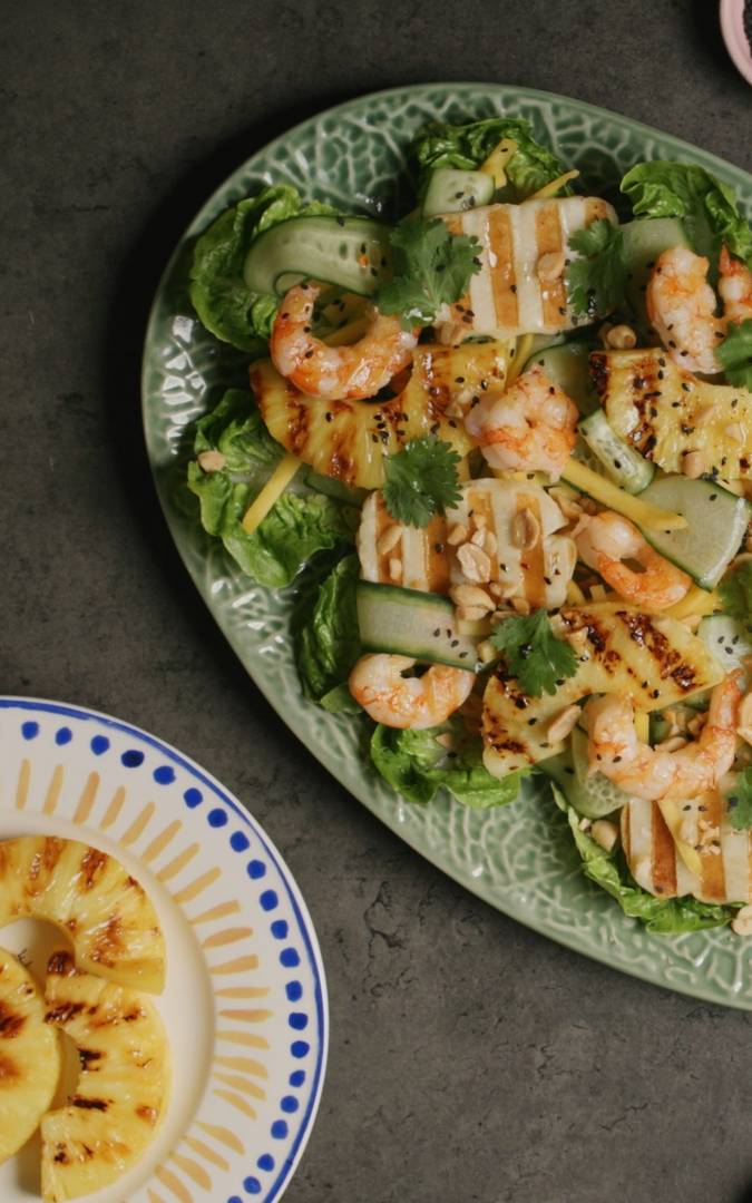 Ensalada de gambas y piña al grill Cooking Lovers