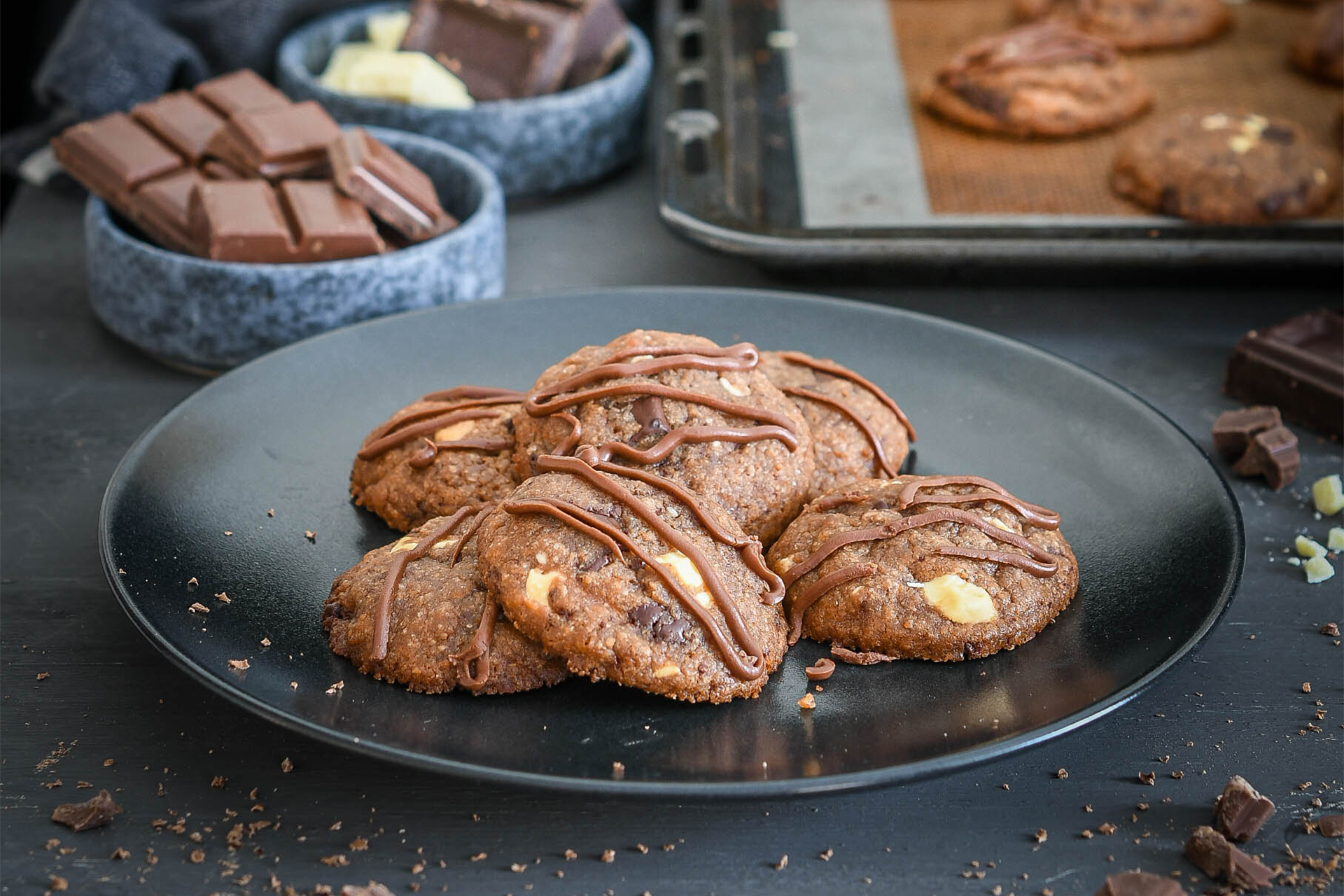 Triple chocolate cookies