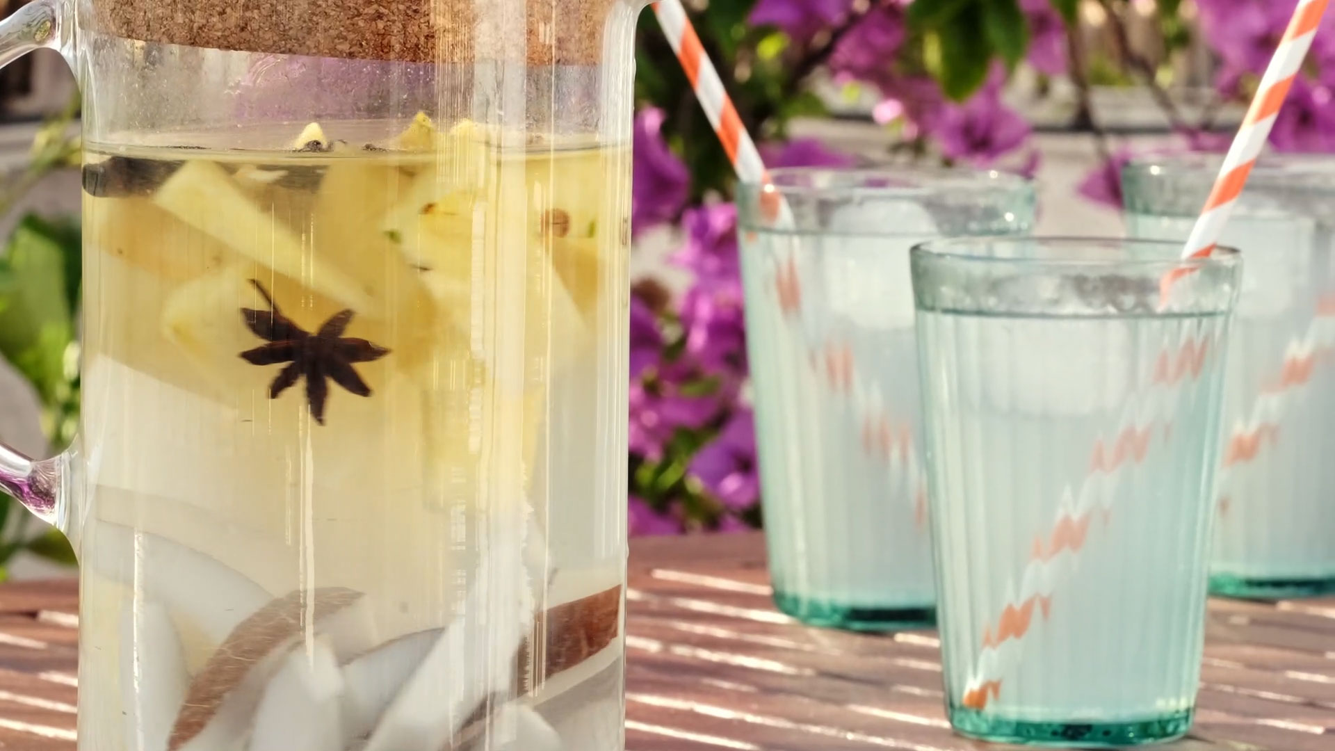 Coconut and pineapple infused water