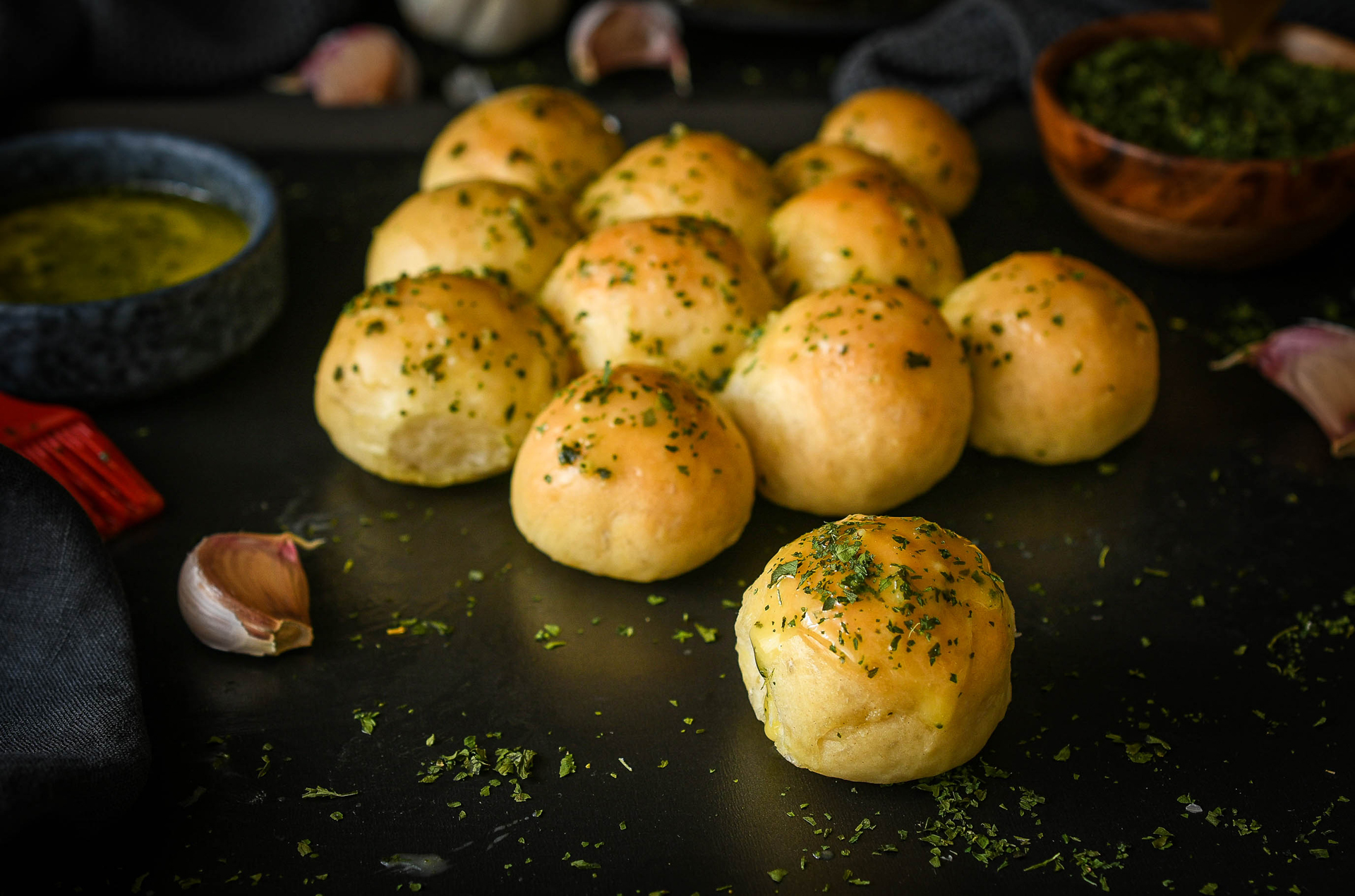 Christmas tree garlic bread