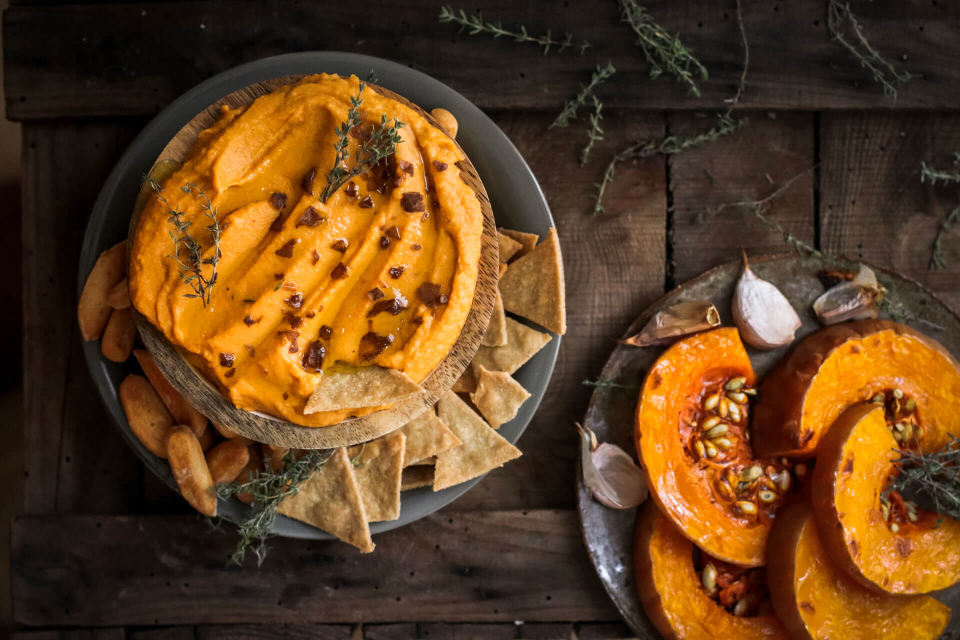 Homemade pumpkin hummus