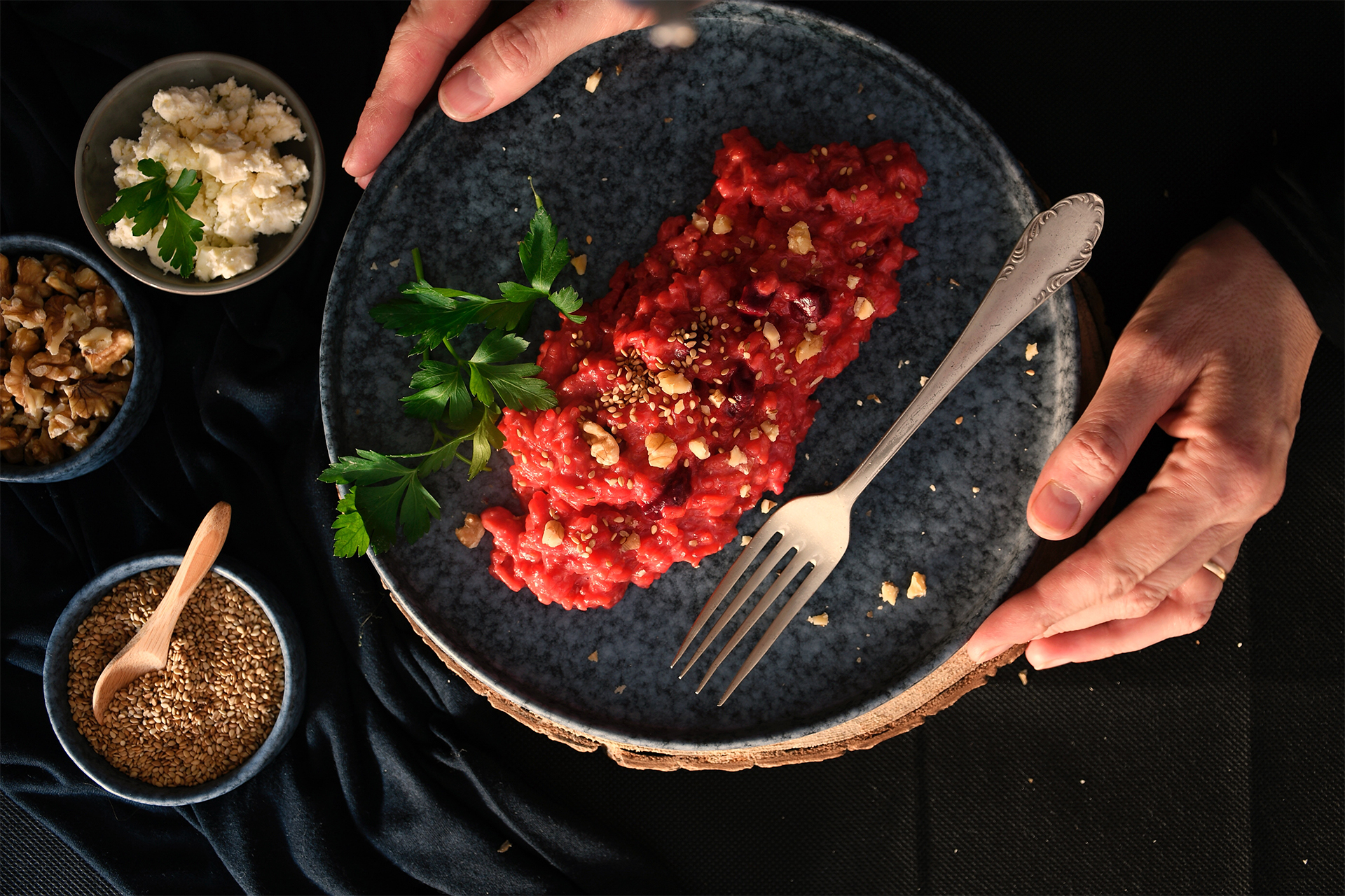 Beetroot and Feta cheese risotto