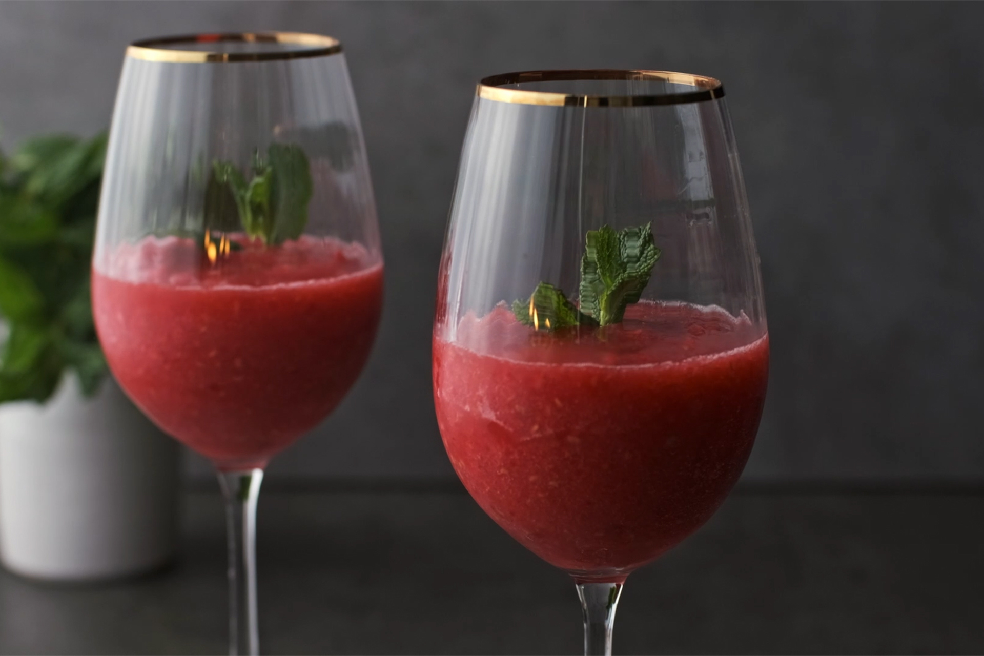 Cava and raspberry slush