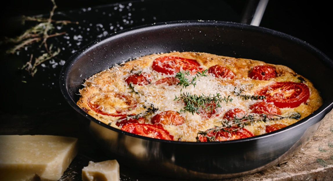 Leek, zucchini and cherry tomatoes Fritatta 