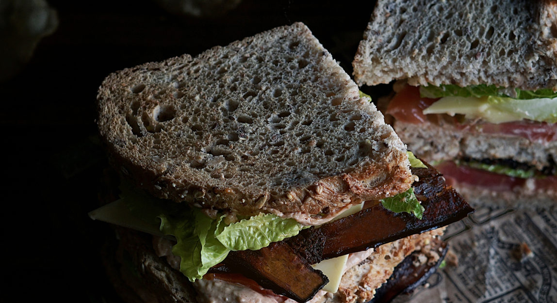 Smoky vegetable bacon sandwich