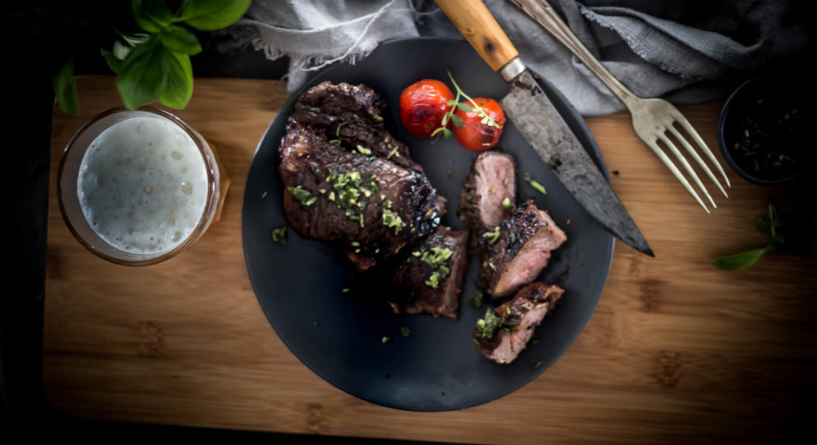 Beer marinated T-bone steak