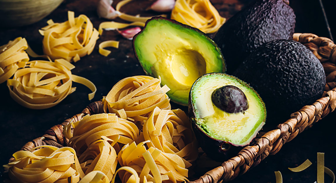 Pasta with avocado sauce