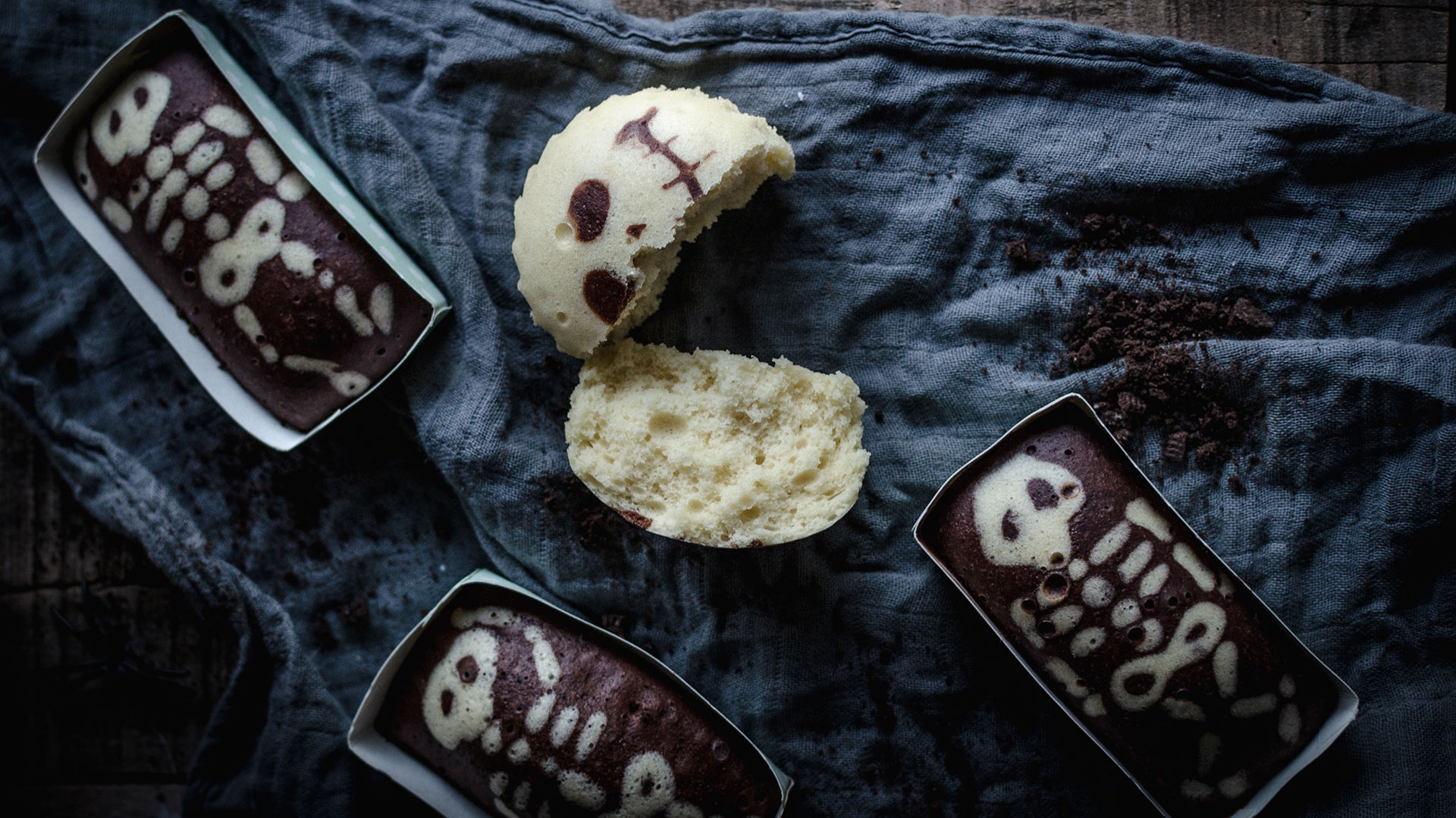 Muffins de calavera para Halloween