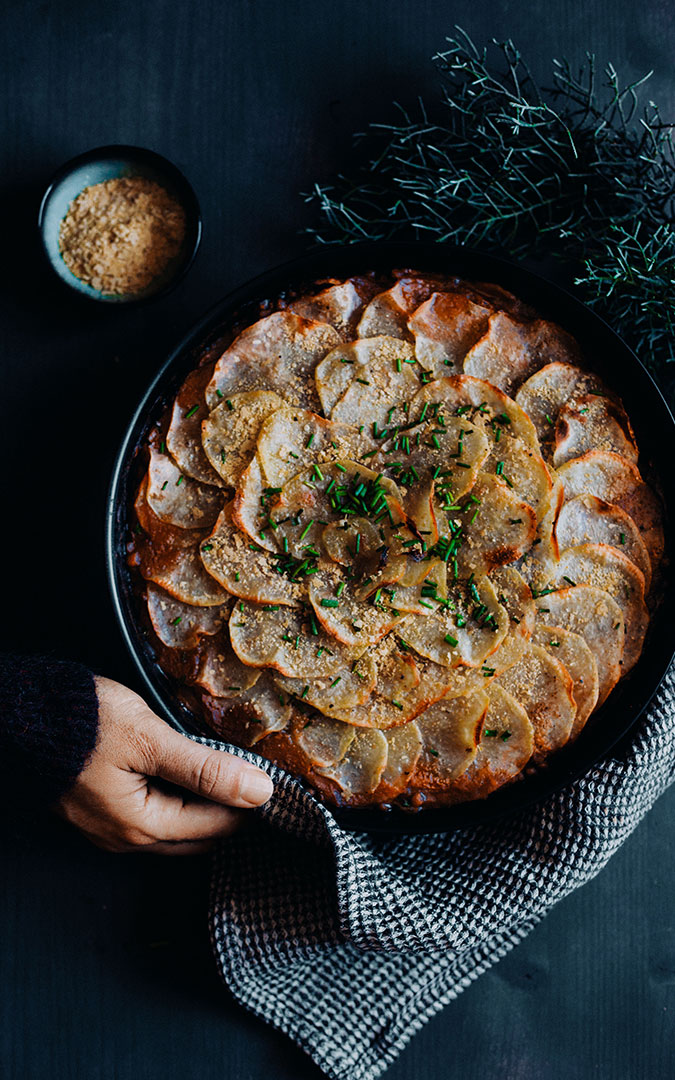 Mushrooms, lentils and potato pie | Cooking Lovers