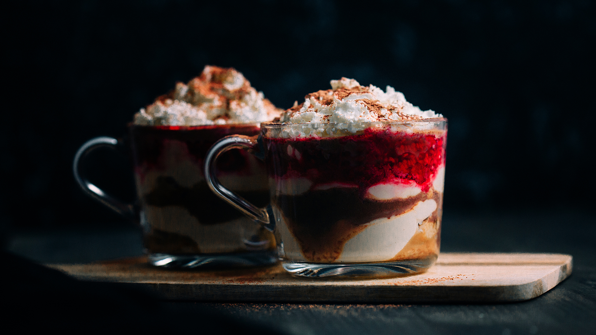 Coffee mousse with red berries