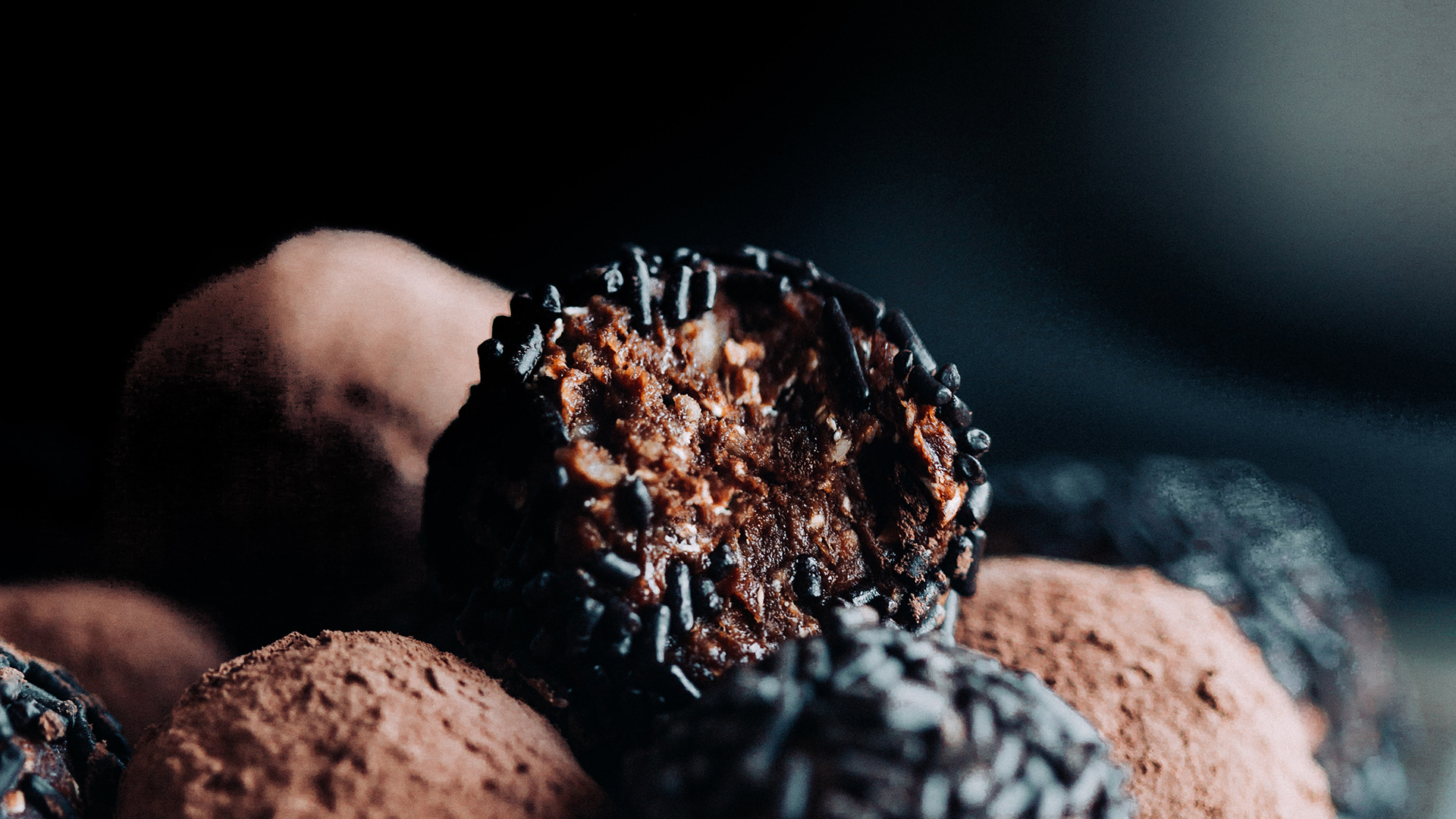 Cocoa and coffee truffles