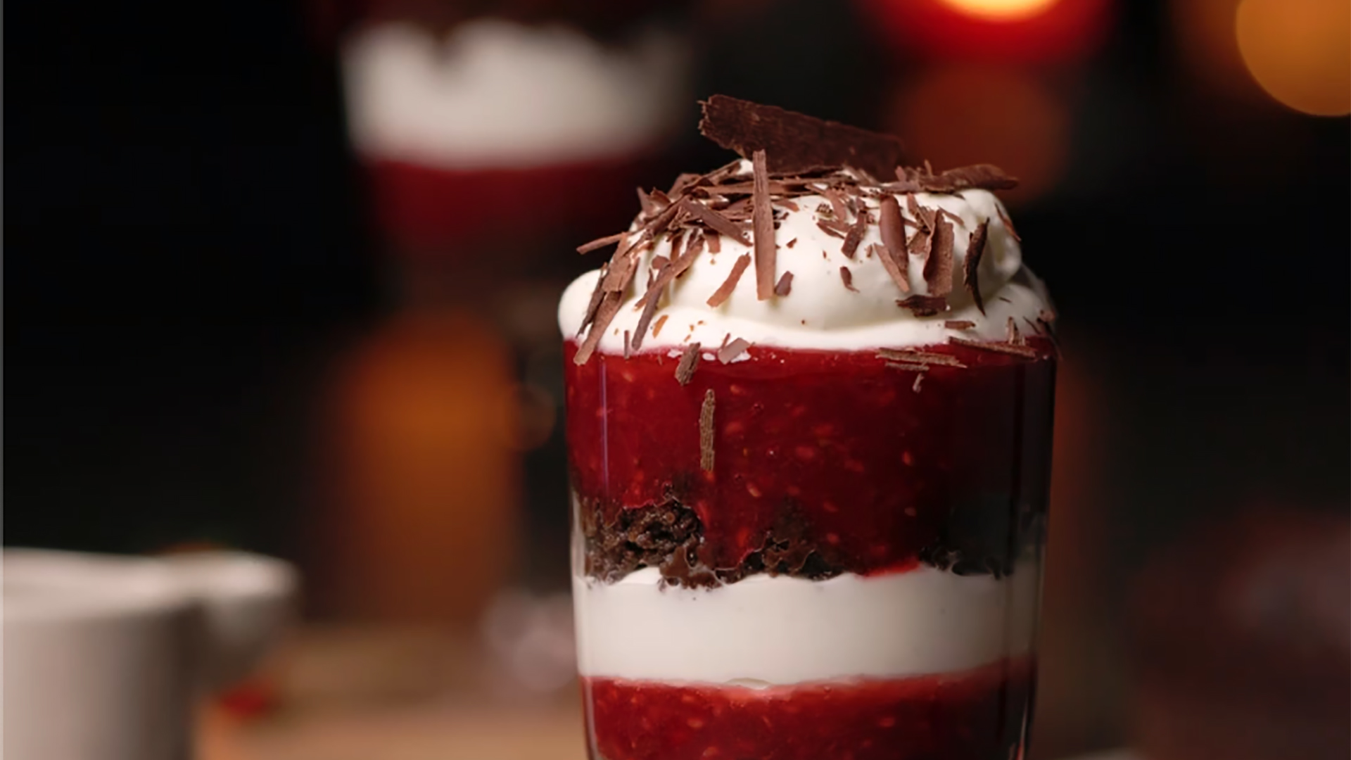 Red berries and coffee trifle