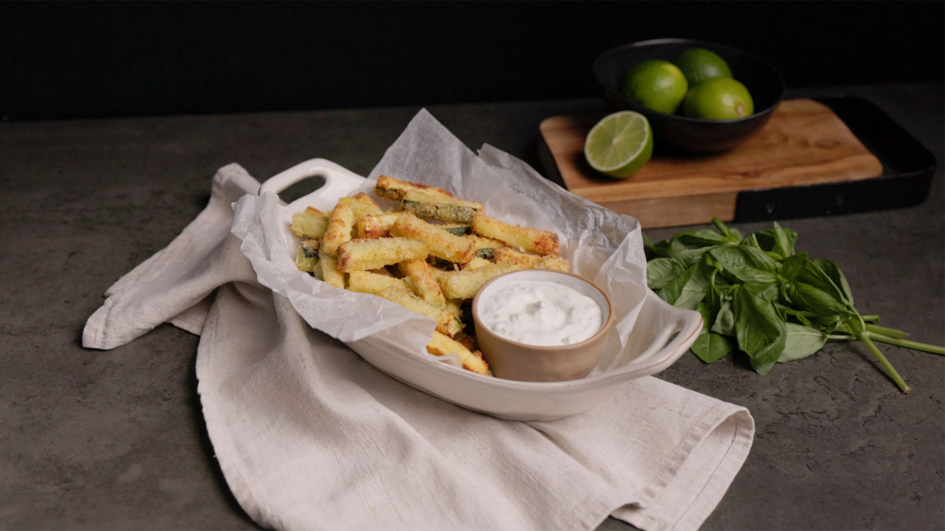 Zucchini fries with parmesan
