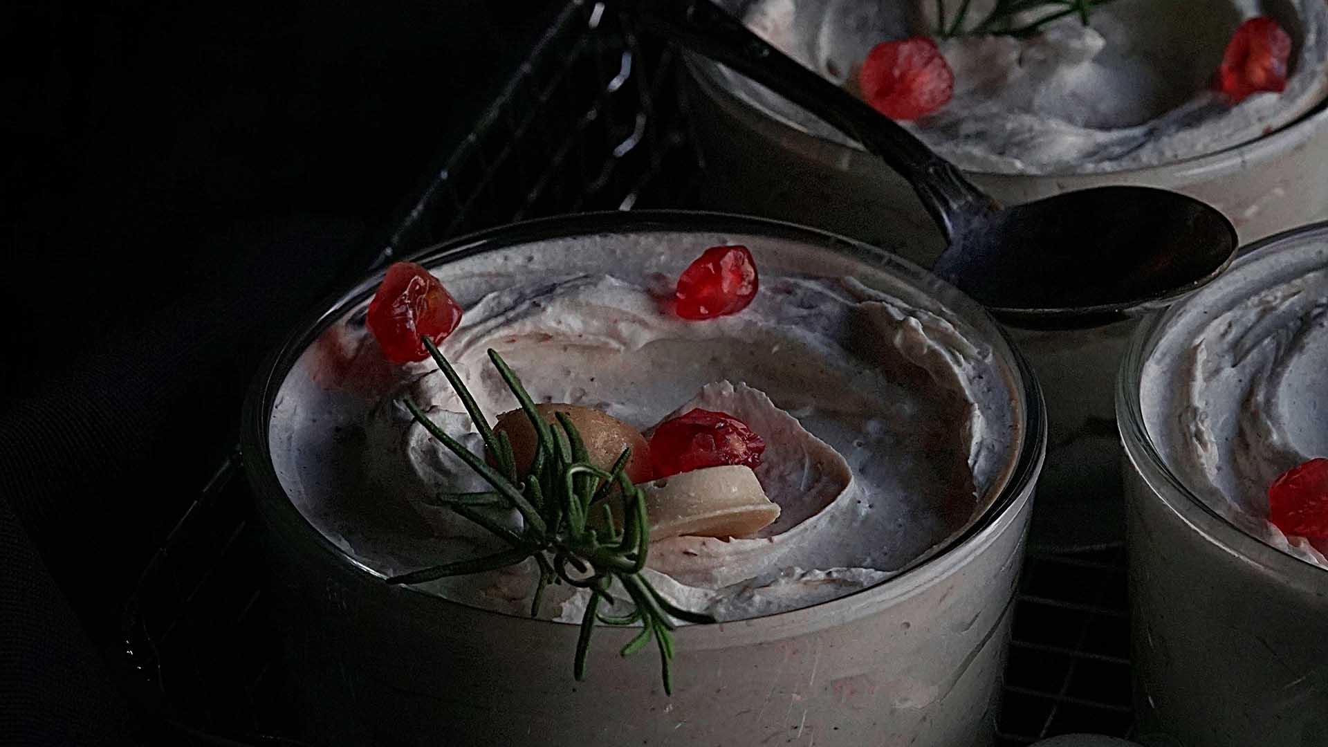 Mousse de macadâmia e chocolate branco