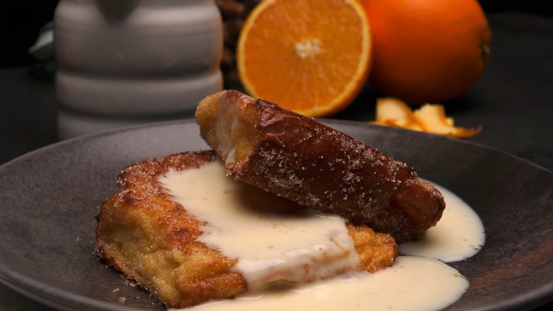 French toast in AirFry with crème anglaise