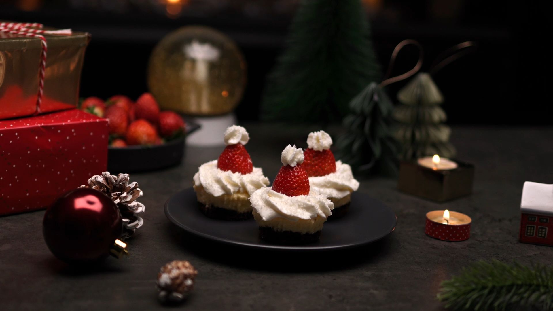 Mini cheesecakes de navidad